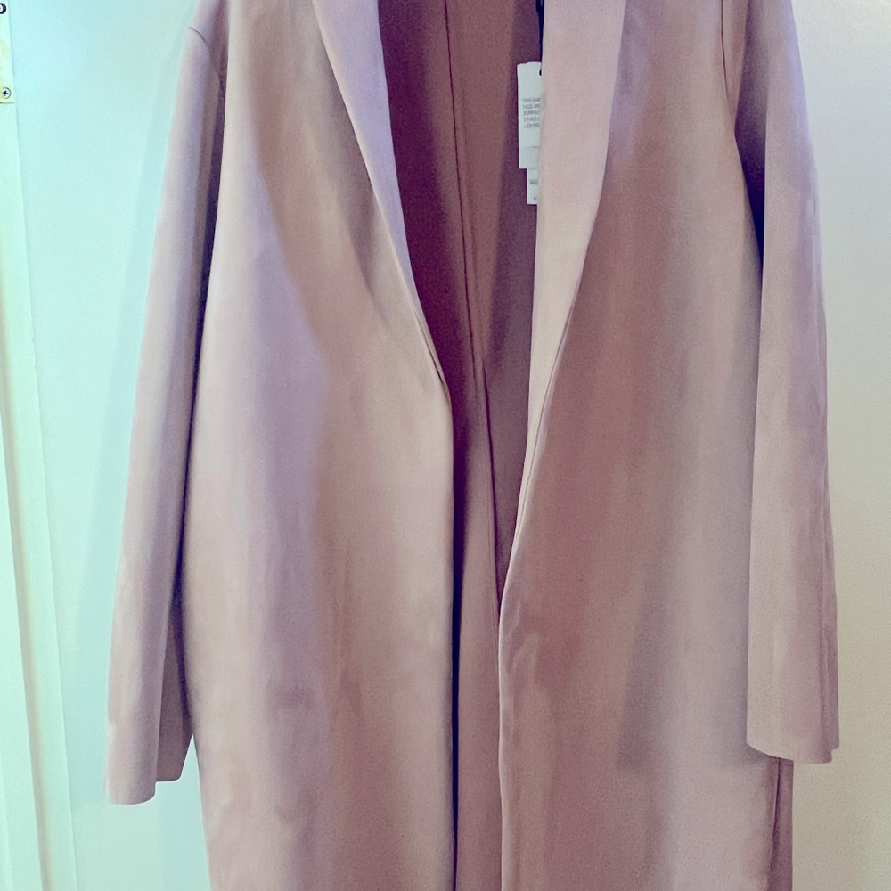 BNWT Tahari faux leather (feels like suede) dusty pink jacket Lg